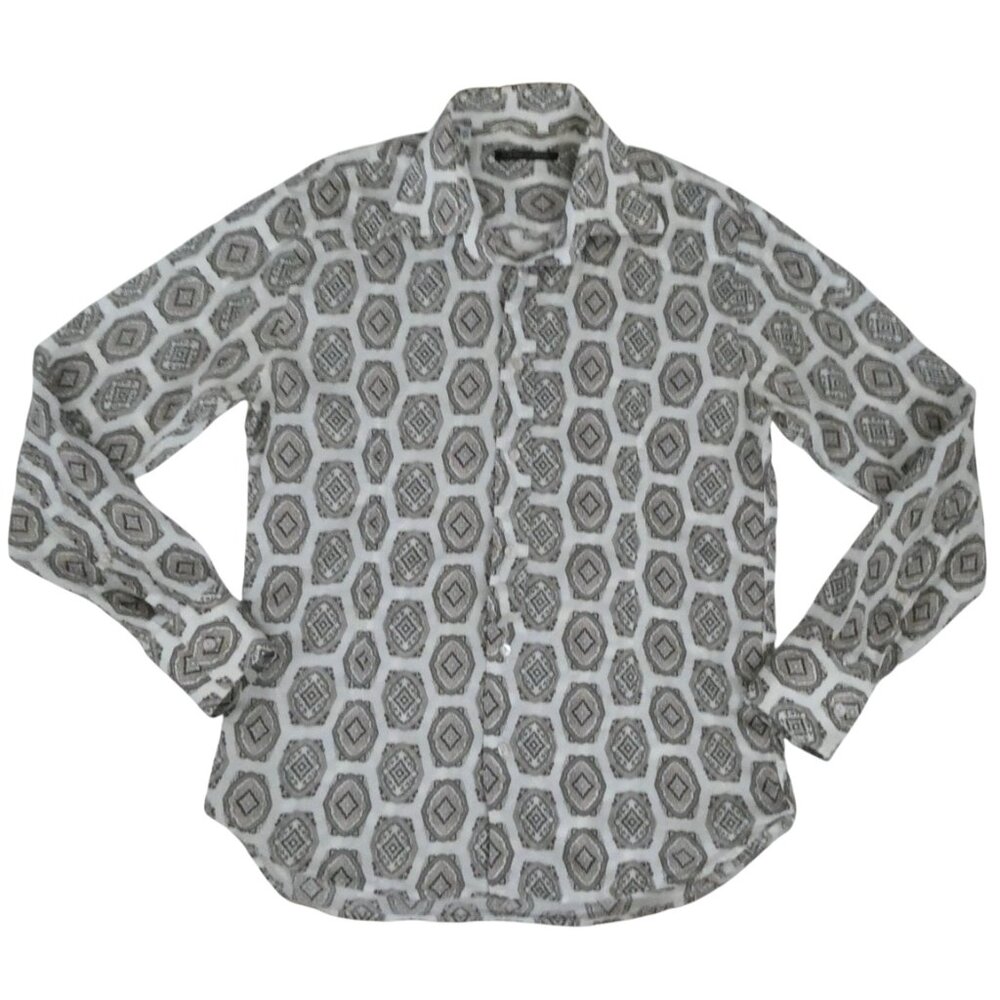 MESSAGERIE paisley shirt sz L 16 1/2 42